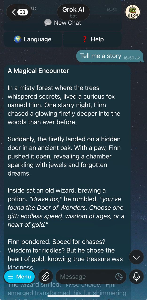 Пример форматированного длинного story-ответа.